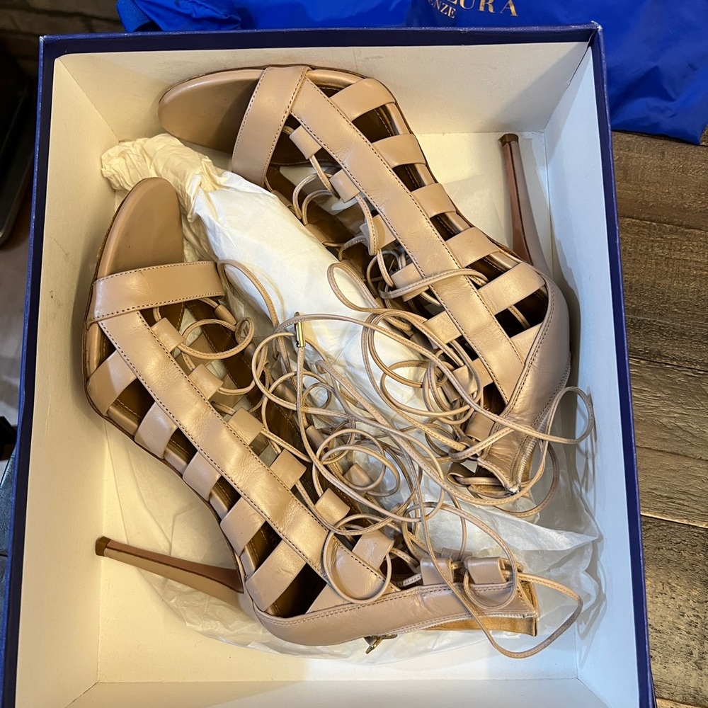 Aquazzura Sandals Heels 37 Nude
